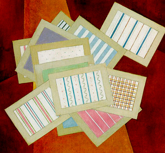note cards scattered on a table
