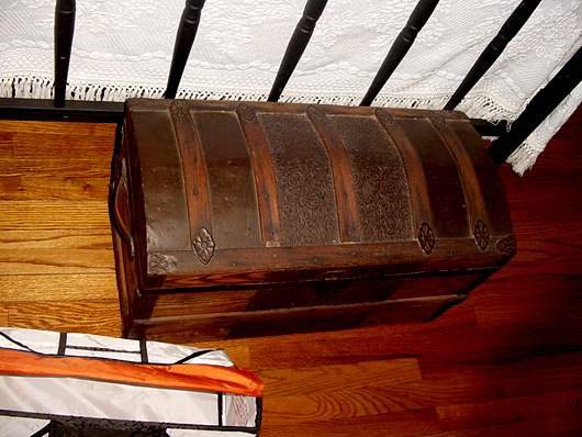 a wooden chest